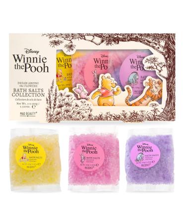 MAD BEAUTY Disney Winnie The Pooh Bath Salts Collection  Trio Set  Wild Flower-Scented Bath Salts (3 x 3.5 oz)  Body Care  Healthy Glowing Skin  Relax & Unwind  Let Your Troubles Float Away