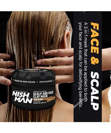 NISHMAN Scalp & Face Clay Mask 450g Deep Cleansing Moisturizing and Detoxifying Formula for Clearer Smoother Skin Purifying Clay Treatment for All Skin Types - Buy Online on GoSupps.com