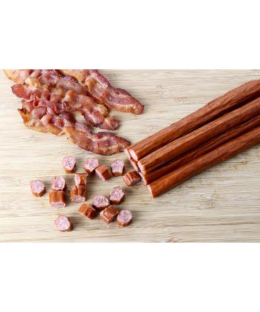 Wenzels Farm Bacon and Beef Snack Sticks - Flavorful, High Protein, Low Carb, Gluten Free | 16 Sticks (8 packs of 2), 2 oz (Pack of 8) - Buy Online on GoSupps.com
