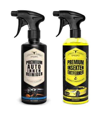 Author cleaner Sparset |Premium car inner cleaner + car insect remover (2 x 500ml set) as a car upholstered cleaner & cockpit spray + insect cleaner for lacquer & slices of Urban Forest insect remover + indoor cleaner