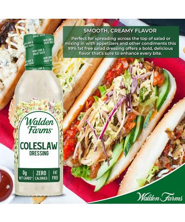 Walden Farms Coleslaw Dressing 12oz 2 Pack - Sugar-Free, 0g Net Carbs, Fresh & Delicious Salad Topping - Smooth & Creamy Condiment - 12 Fl Oz Bottles - Buy Online on GoSupps.com