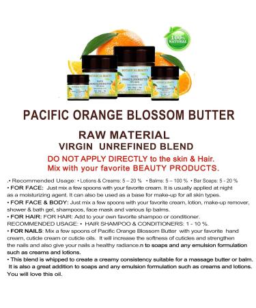 Natural Pacific Orange Blossom Butter | 4 oz | Skin Hair Lip & Nail Care by Botanical Beauty - International Shipping Available - Buy Online on GoSupps.com