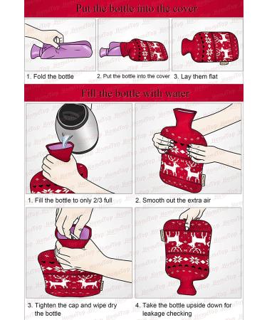 2L Soft Hot Water Bottle Knit Cover - Gray with Fox Design - Buy Online on GoSupps.com