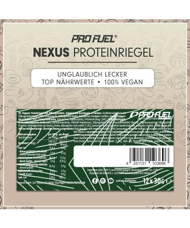 Buy Vegan Double Choco Crispy Protein Bars - 30% Protein Low Calorie High Fiber - 12x30g Nexus Protein Pack - Buy Online on GoSupps.com