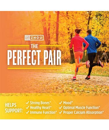 Zhou Nutrition K2 + D3 2-in-1 Support - 60 Veggie Capsules for Bone & Immune Health - Buy Online on GoSupps.com