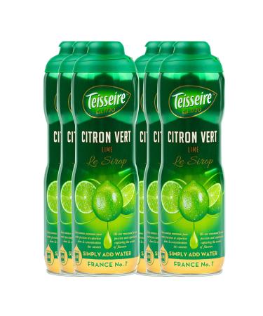 Food-United LIMETTENSIRUP Lot de 6 sirops de fruits citron-vert citron citron vert pour gaz ificateurs d'eau base de citron vert fra chement press jus de fruits pour punch cocktails smoothie (6)