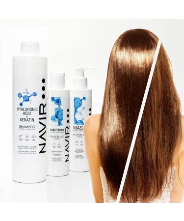 Navir Profesional NAVIR Professional Sulfate and paraben free shampoo pack with hyaluronic acid and keratin mask and conditioner Organic moisturizing aftershave treatment for hair 500 ml + 200 ml + - Buy Online on GoSupps.com