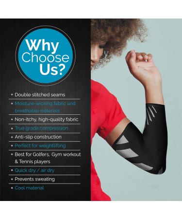 Premium Breathable Elbow Support Sleeve for Men & Women - XL Grey Tennis Elbow & Golfers Elbow Brace for Joint Pain Relief - Ideal for Tendonitis - Single - Buy Online on GoSupps.com