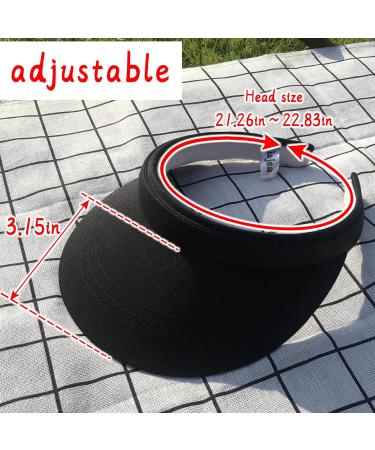 6 Pack Adjustable Clip On Sun Visor Hat for Women Men - Wide Brim Cap for Golf Tennis Beach - Black - Buy Online on GoSupps.com
