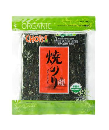 Organic Daechun(Choi's1) Roasted Seaweed, GIM (50 Full Sheets), Resealable, Gold Grade, Vegan, Gluten Free, Product of Korea