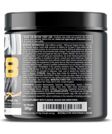 AC8 Pre Workout Powder - Preworkout Supplement for Men and Women with Creatine and Caffeine - 360g (Tropical Blast) - Buy Online on GoSupps.com