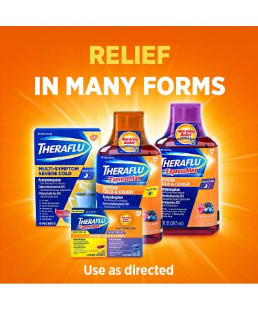 Theraflu ExpressMax Severe Cold and Cough Medicine Daytime/Nighttime Bundle - 8.3 Fl Oz (Pack of 2), Berry Flavor for Cough Relief - Buy Online on GoSupps.com
