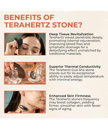 Authentic Terahertz Gua Sha & Facial Roller Set - Reduce Puffiness Improve Wrinkles & Relieve Tension - Best Eye Massage Tool - Buy Online on GoSupps.com