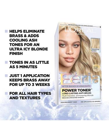L'Oreal Paris Feria Anti Brass Power Hair Toner - Champagne Blonde, 1 Count - Buy Online on GoSupps.com