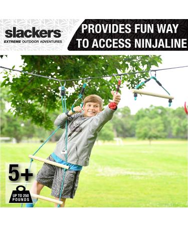 Slackers 8ft Rope Ladder: Outdoor Ninja Warrior Training Equipment for Kids - Perfect for Backyard Obstacle Courses - Ages 5 - Buy Online on GoSupps.com