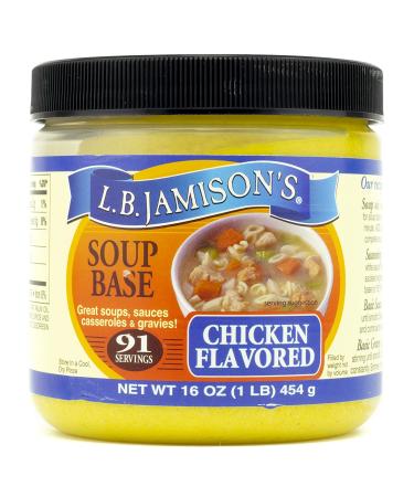 L.B. Jamison Chicken Flavored Soup Base - 16 oz (Pack of 3) | Perfect for Flavorful Soups - Buy Online on GoSupps.com