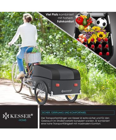Kesser High-Drawn Bicycle Cargo Trailer | Durable Transport Trailer with Cover & Folding Function - Ideal for All Your Shipping Needs - Buy Online on GoSupps.com