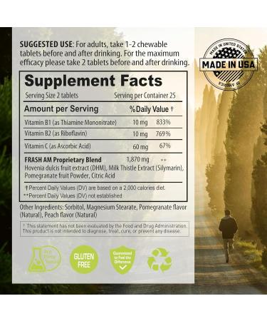 NANOWELL Fresh AM Detox - Liver Health Support Supplement with DHM Milk Thistle Vitamin C B1 & B2-50 Chewable Tablets for Detox and Recovery 50 Count (Pack of 1) - Buy Online on GoSupps.com