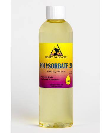 H&B Oils Center Co. Polysorbate 20 T-MAZ 20 Tween 20 Solubilizer Surfactant & Emulsifier 100% Pure 4 oz 4 Fl Oz (Pack of 1)