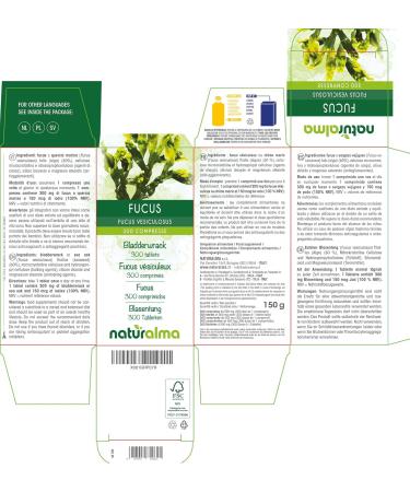 Bladdertang (Fucus Vesiculosus) Thallus - 150g Vegan Dietary Supplement | 300 Tablets of 500mg | Natural Algae for Optimal Health - Buy Online on GoSupps.com