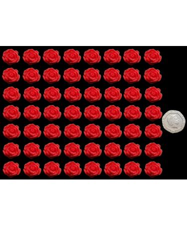60 x Edible 3D 12mm High Detail Small Roses flowers icing toppers cake cupcakes decorations (Cream)