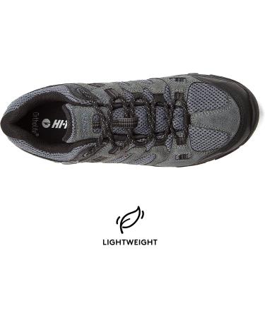 HI-TEC Ravus WP Low Waterproof Hiking Shoes for Men - Lightweight Breathable Trekking Shoes - Sizes 7-15, Medium & Extra Wide - Dark Grey - Buy Online on GoSupps.com