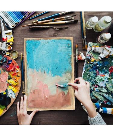 Arteza Wooden Canvas Board 8x10 Inch Pack of 5 - Birch Wood Cradled Artist Panels for Painting - Ideal for Encaustic, Wood Burning, Pouring - Use with Oils, Acrylics - Buy Online on GoSupps.com