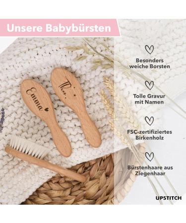 Personalized Baby Brush - Soft Goat Hair & Beech Wood for Newborns | Ideal Infant Care Comb - Buy Online on GoSupps.com