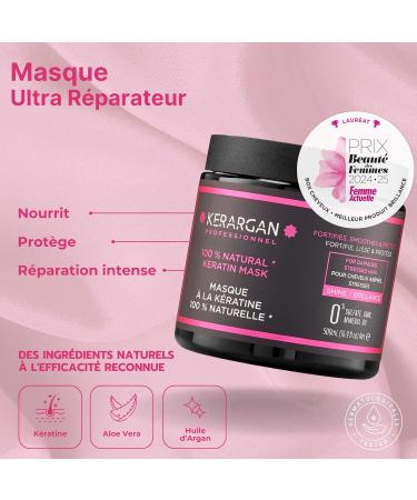 Kerargan - Keratin Hair Mask and Scrub Duo for Damaged and Stressed Hair - Nourishes Exfoliates and Protects - Sulfate GMO Mineral Oil Free - 500ml + 250ml - Buy Online on GoSupps.com