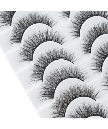 6D Fluffy False Eyelashes - 10 Pairs Natural Look Faux Mink Cat Eye Lashes | Soft Thick & Reusable Make-Up - Happy Heartbeat (ID10) - Buy Online on GoSupps.com