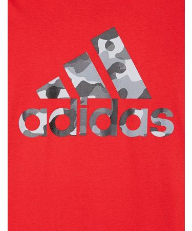 adidas Boys X-Large Short Sleeve Cotton Jersey Logo T-Shirt - Vivid Red - Buy Online on GoSupps.com