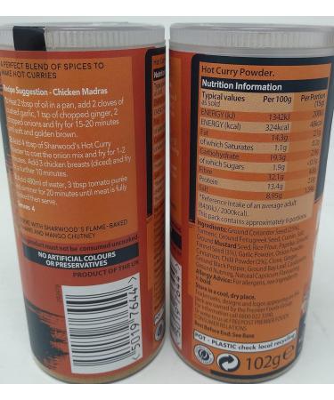 Sharwoods Hot Curry Powder - 3 x 102gm - Buy Online on GoSupps.com