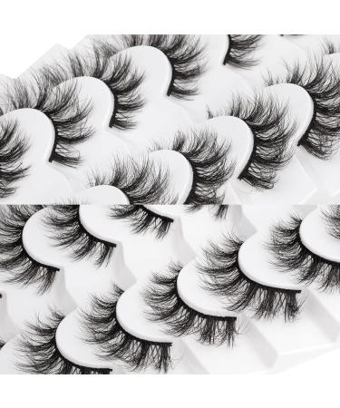 Cat Eye Faux Mink Fluffy 3D Volume Wispy Eyelashes - 7 Pair Pack by Lanflower - Buy Online on GoSupps.com