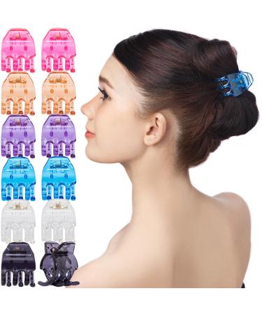 RC ROCH 12 pieces of hair clips Women strong hold 3 teeth hair clips girl quality plastic medium transparent multifolens 1 piece (12 Pack) transparent multifolitis