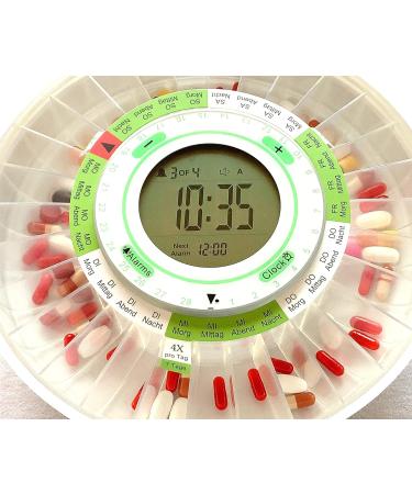 DoseControl Automatic Pill Dispenser 2021 | Large Display, 9 Alarms, Secure Locks | High Capacity Container for Alzheimer's & Dementia Patients | White Lid Model - Buy Online on GoSupps.com