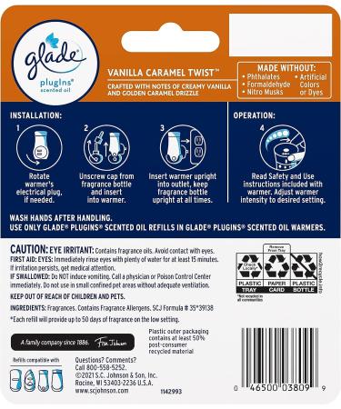 Glade PlugIns Vanilla Caramel Twist Air Freshener Refills - 1.34 Fl Oz, 2 Count - Buy Online on GoSupps.com