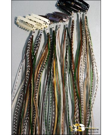 Grizzly Clip-In Feather Extensions - Natural Green for Brown Hair | Shop Internationally - Buy Online on GoSupps.com