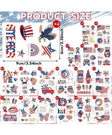 Ctosree 492 Pcs Fourth of July Temporary Tattoos - Patriotic Red White Blue Stickers for Kids & Adults | USA Flag Party Supplies for Memorial Day, Independence Day & Labor Day - Buy Online on GoSupps.com