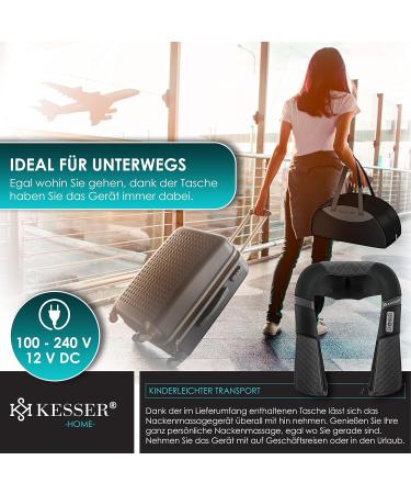 Kesser Neck Massage Device | Shiatsu Massage with Heat | 3D Shiatsu for Neck Back Shoulders Legs & Feet - Black/Anthracite - Buy Online on GoSupps.com