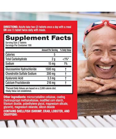 Move Free Advanced Glucosamine Chondroitin + Calcium Fructoborate Joint Support Supplement - 200 Tablets - Buy Online on GoSupps.com