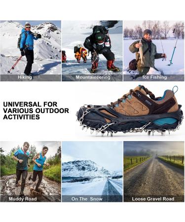 AlwaysGO Crampons Ice Cleats - 19 Micro Spikes Stainless Steel Snow Grips for Hiking Boots - Anti-Slip Mountaineering & Ice Climbing Gear - Buy Online on GoSupps.com