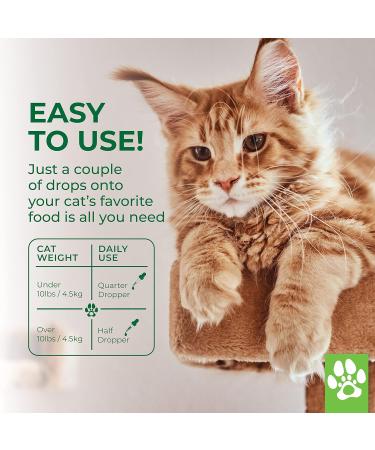 Pawsome Calming Hemp Oil for Cats | Stress & Anxiety Relief + Joint Support | Omega 3 6 9 | Cat Multivitamin with Vitamin C A B D E - 30ml - Buy Online on GoSupps.com