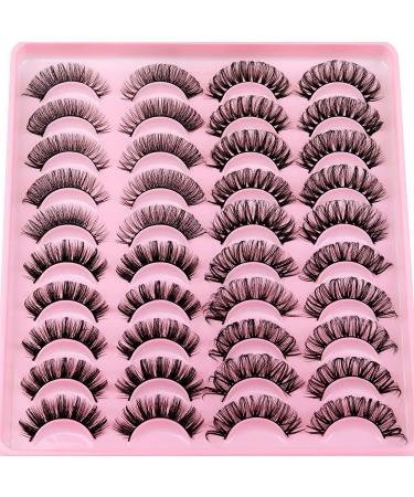 20 Pairs Russian Strip Lashes - Natural Wispy Faux Mink D Curl Extensions, 4 Styles (15mm-19mm) - Buy Online on GoSupps.com