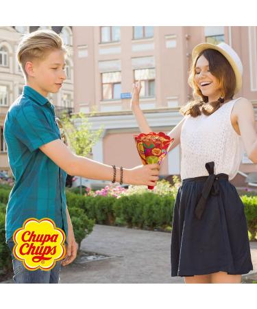 Chupa Chups Lollipop Bouquet - 19 Lollipops in 6 Varieties | Perfect Gift for Birthdays Anniversaries Valentine's & Mother's Day (Pack of 2) - Buy Online on GoSupps.com