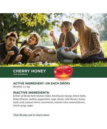 Ricola Cherry Honey 24ct - Pack of 3 | 72 Cough Drops | Natural Cherry Flavor - Buy Online on GoSupps.com