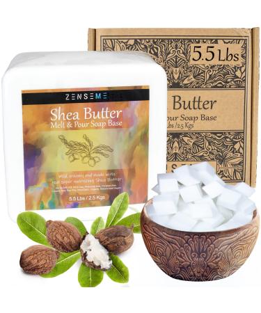 ZenseMe 5.5 LB - Shea Butter Soap Base, Soap making kit for adults | Melt & Pour Supplies kit , SLS/SLES & PEG Free | Best Natural Organic Vegan Vegetable Ingredients | Bulk for Adult soapmaker