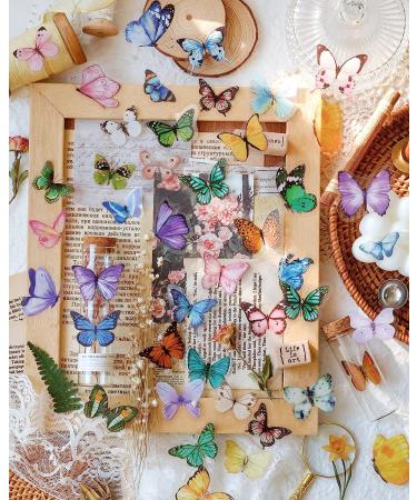 Knaid Butterfly Stickers Set - 320 Transparent Colorful Resin Decals for Scrapbook, Journal, and Crafts - Buy Online on GoSupps.com