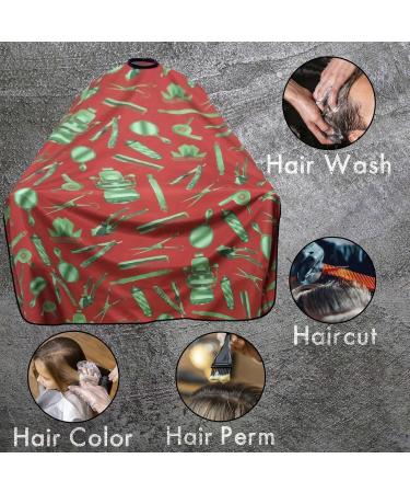 King Midas Empire Vintage Barber Cape | Professional Salon Hair Cutting Cape with Snap Closure | Red & Green Design - Shop Internationally - Buy Online on GoSupps.com