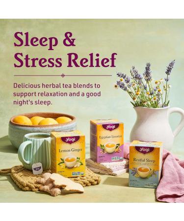 Yogi Tea - Restful Sleep Tea (3 Pack) - Support a Good Night's Sleep with Valerian Skullcap Chamomile Passionflower and Lavender - Caffeine Free Organic Herbal Tea - 48 Tea Bags - Buy Online on GoSupps.com