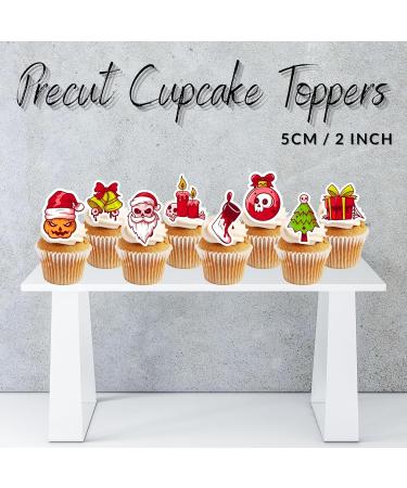 PRECUT Spooky Christmas Cupcake Toppers Edible Spooky Christmas Cake Decorations Spooky Christmas Decorations Spooky Christmas Cake Topper (12) - Buy Online on GoSupps.com